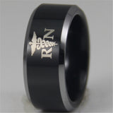 Registered Nurse Design New Black Tungsten Ring